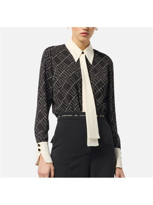 CAMICIA CON STAMPA BI-COLOR ELISABETTA FRANCHI | CA10456E2EF3 Nero/Milk